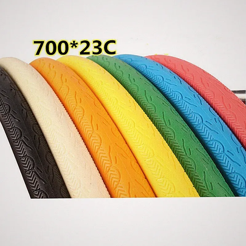 1 X Solid Bike Tire Fixed Gear Cover Colorful Cycling Bicycle Tyres 700*23C