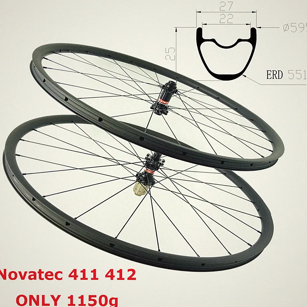27.5er 650B Cabon Fiber Mountain Bike Wheels Tubeless Wheelset Bicycle Wheels