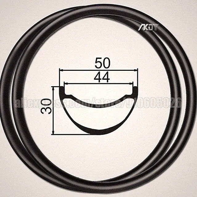 27.5er 650B MTB Bicycle Carbon Rims 30mm Depth 50mm Width 24/28/32/36 Holes
