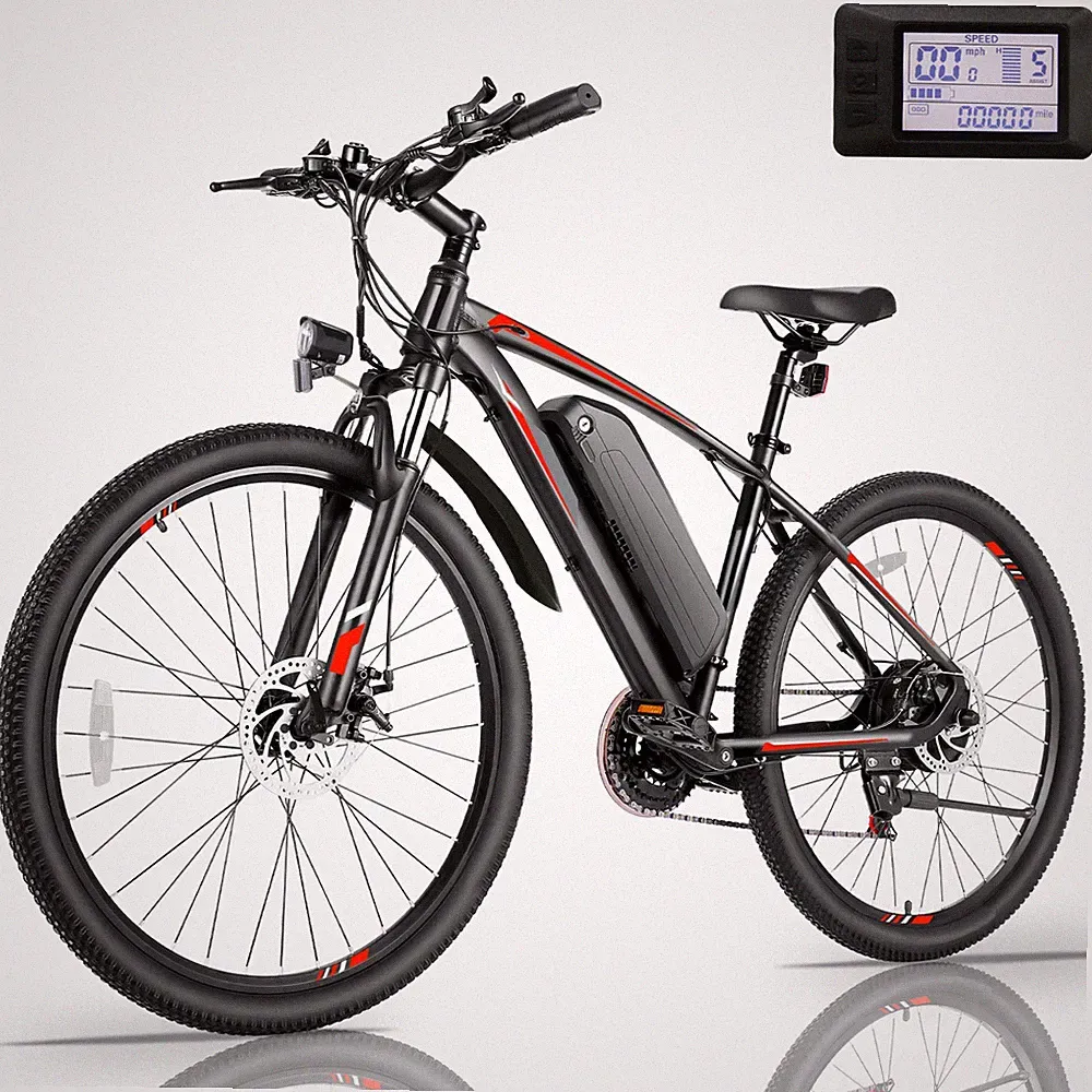 27.5in Electric Bike 21-Speed Mountain Bicycle 500W 48V 10.4Ah Cruiser Ebike HOT