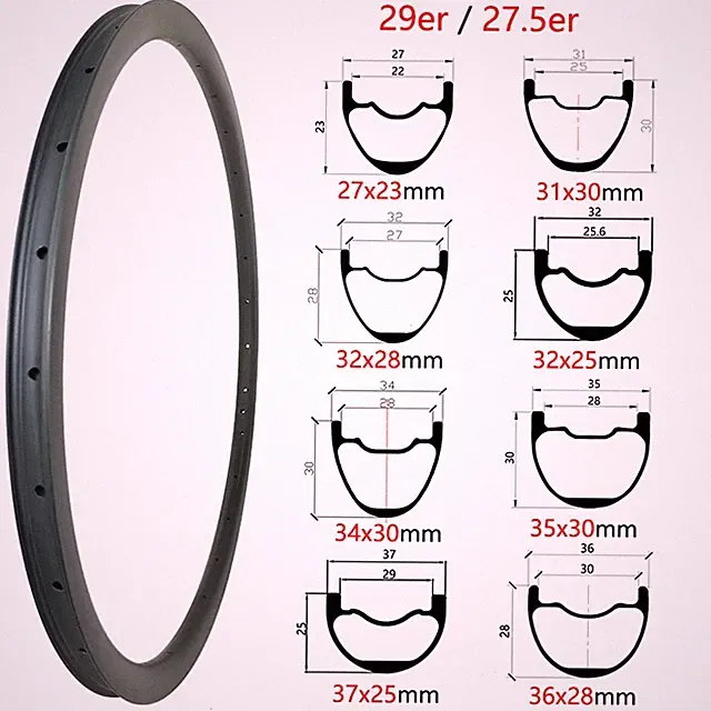 29/27.5er 650b Gravel MTB All Road Bike Carbon Rim Clincher Tubeless UD Matte