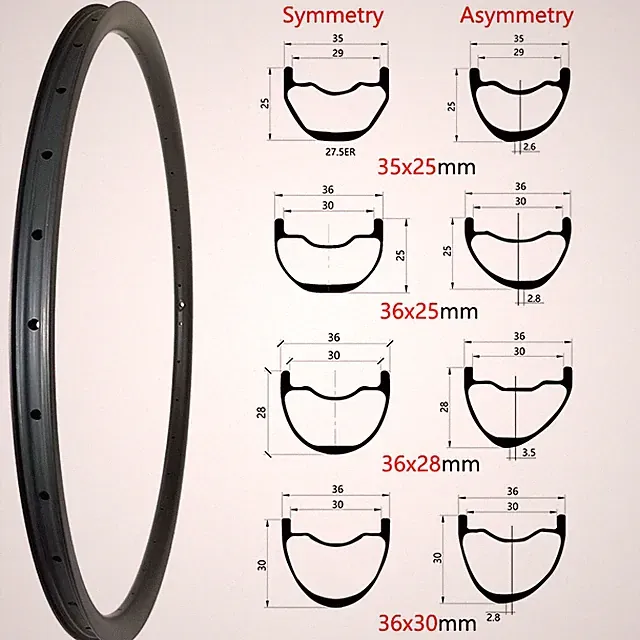 29/27.5er Mountain Bike Tubeless Rims Carbon XC AM Bicycle 650B Wheels 24 28 32H