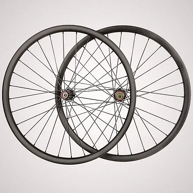 29er 650B Mountain Bike XC Carbon Wheelset 27mm Width 24 28 32 Spokes Tubeless