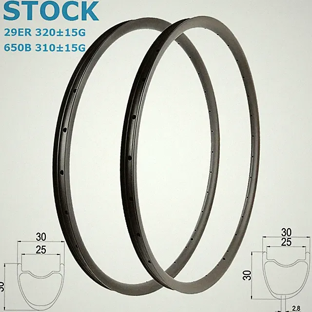 29er 650B MTB XC Carbon Rims 30mmx30mm UD 3K 12K Cross Country Boost Bike Wheel