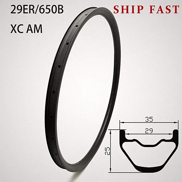 29er/650b XC AM MTB Bicycle Carbon 35mm X 25mm Tubeless Rims UD Matte/glossy