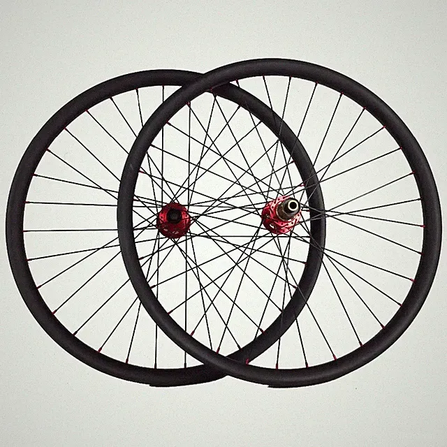 650B Carbon Mountain Bike Wheelset 35mm Width Clincher Rim Hookless Tubeless