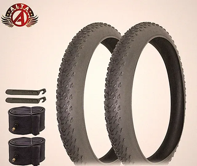 ALTA 27.5" x 3.00 MTB WIDE Durable Tires–ROUGH Knobby w/48mm SCHRADER Tubes(6pc)