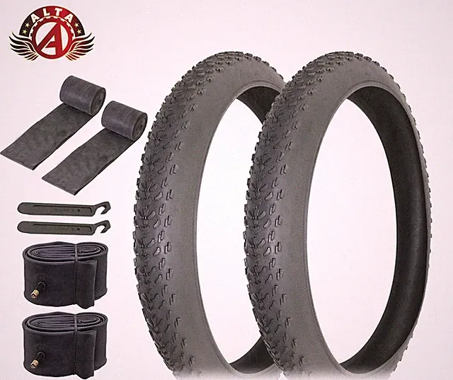 ALTA 27.5" x 3.00 MTB WIDE Durable Tires–ROUGH Knobby w/48mm SCHRADER Tubes(8pc)