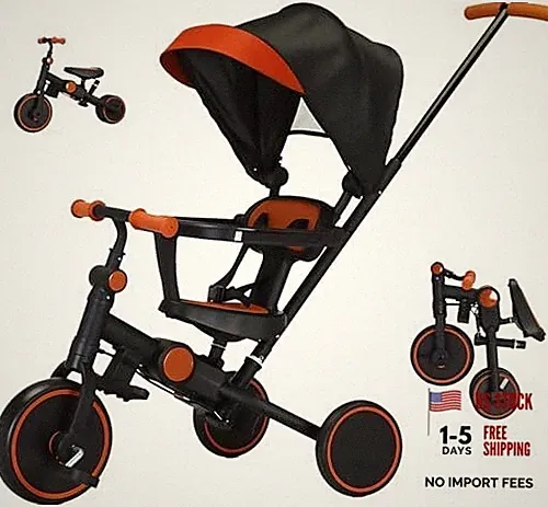 Baby Tricycle with Canopy,8 in 1 Toddler Bike Foldable Kids Tricycle,Toddler